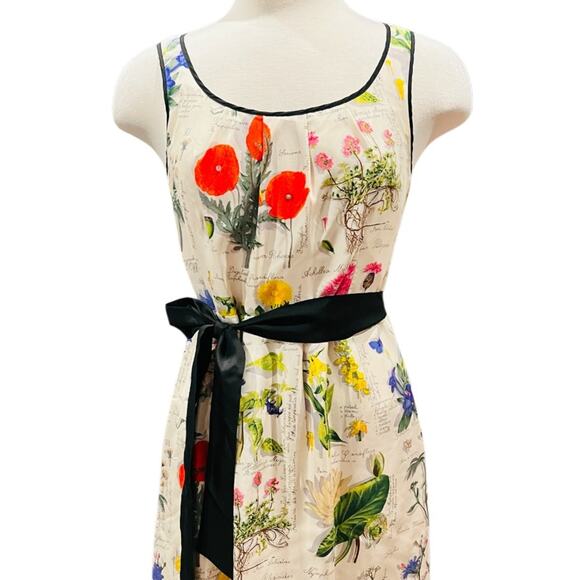Anthropologie Moulinette Soeurs Tuileries Botanical Floral  Silk Dress Size 8 - Picture 6 of 8